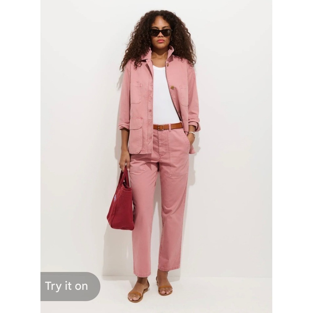 NWT Alex Mill Expedition Pants Pink Herringbone Utility Trousers Size 2 NEW